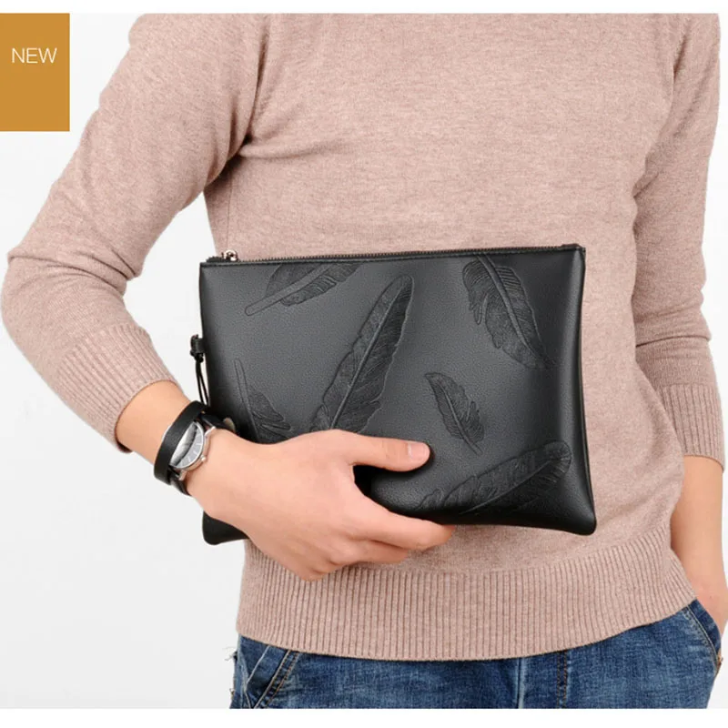 Men\'s Handbag High Quality PU Male Clutch Bag Large Capacity Men Hand Wallet Cell Phone Pocket Satchel for Men Purse