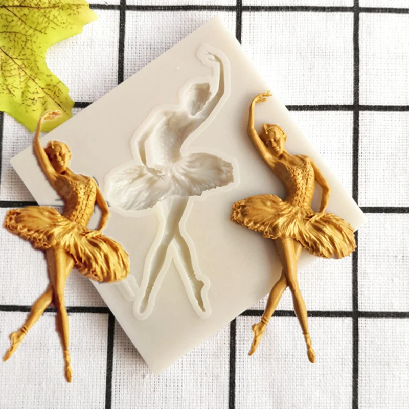 Ballet Girl Silicone Mold Kitchen Baking Tool DIY Pastry Dessert Fondant Resin Moulds Cake Chocolate Lace Decoration Supplies