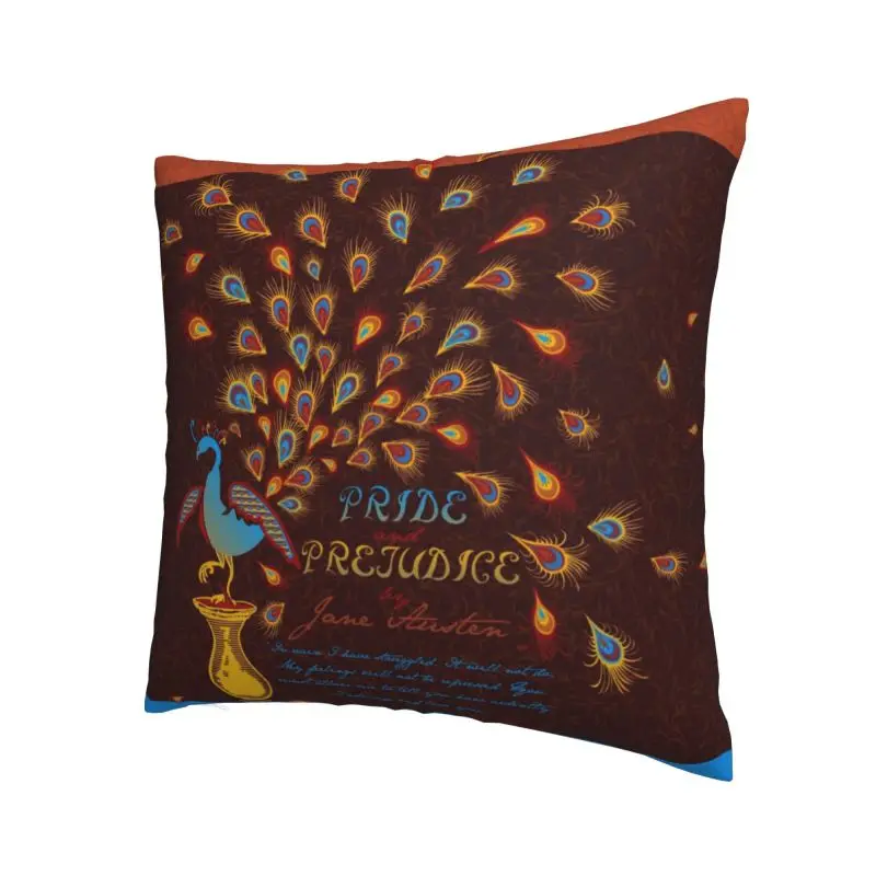 Jane Austen Paisley Peacock Feather Cushion Cover Sofa Decoration Pride and Prejudice Square Pillow Cover 45x45