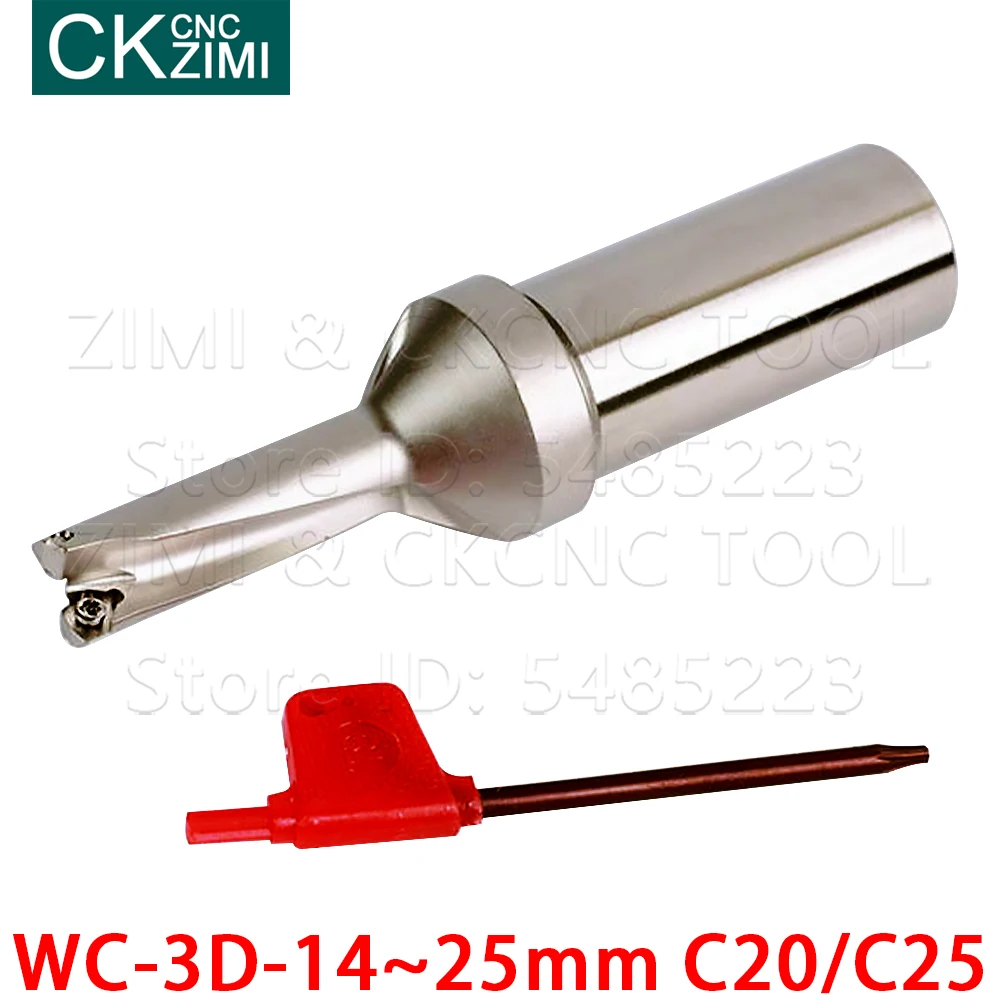 Taladro en U de profundidad 3D, herramienta de torno CNC para inserto giratorio WCMX WCMT, C20, C25, C40, 14-45mm