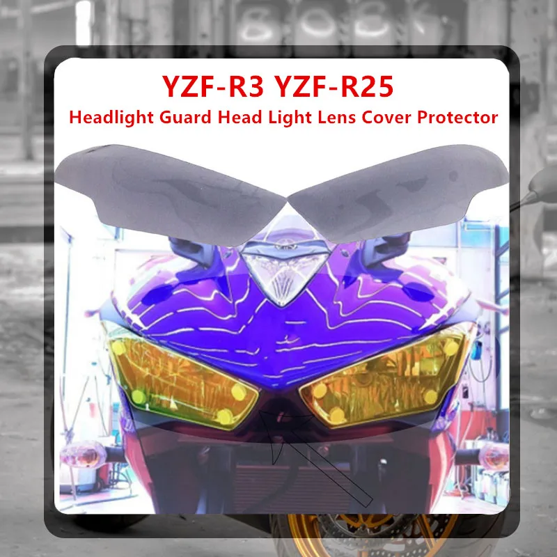 

For YAMAHA YZF R3 R25 YZFR3 YZFR25 2015 2016 2017 2018 Motorcycle Front Headlight Screen Guard Lens Cover Shield Protector