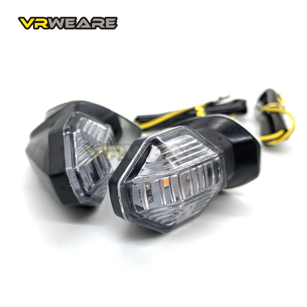 2Pcs Motorcycle Universal LED Turn Signal Lights  Mini  Indicator Blinkers Flashers Amber Color Accessories