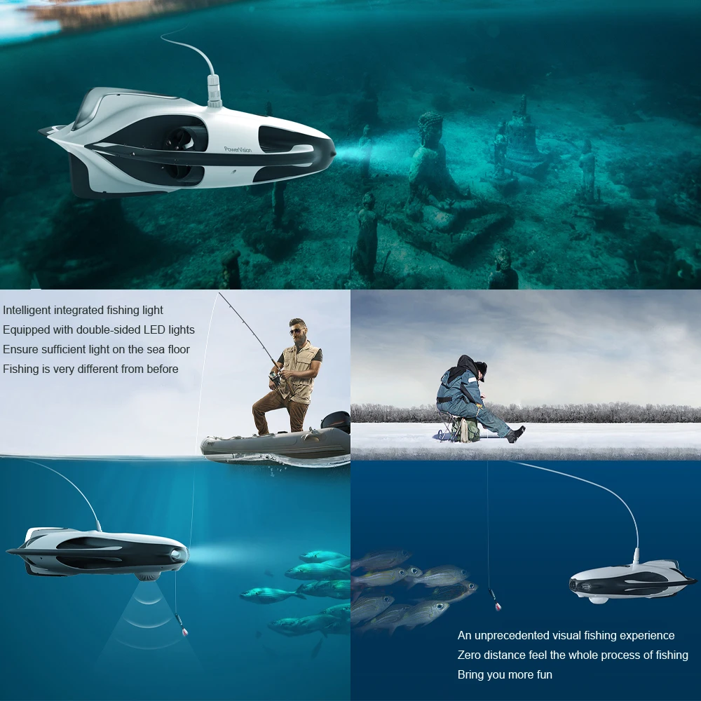 New Arrival Underwater Drone 4K HD Camera profession Fishing Drone RC Wizard Drone Diving Boating RC Fishing detector Drones Toy