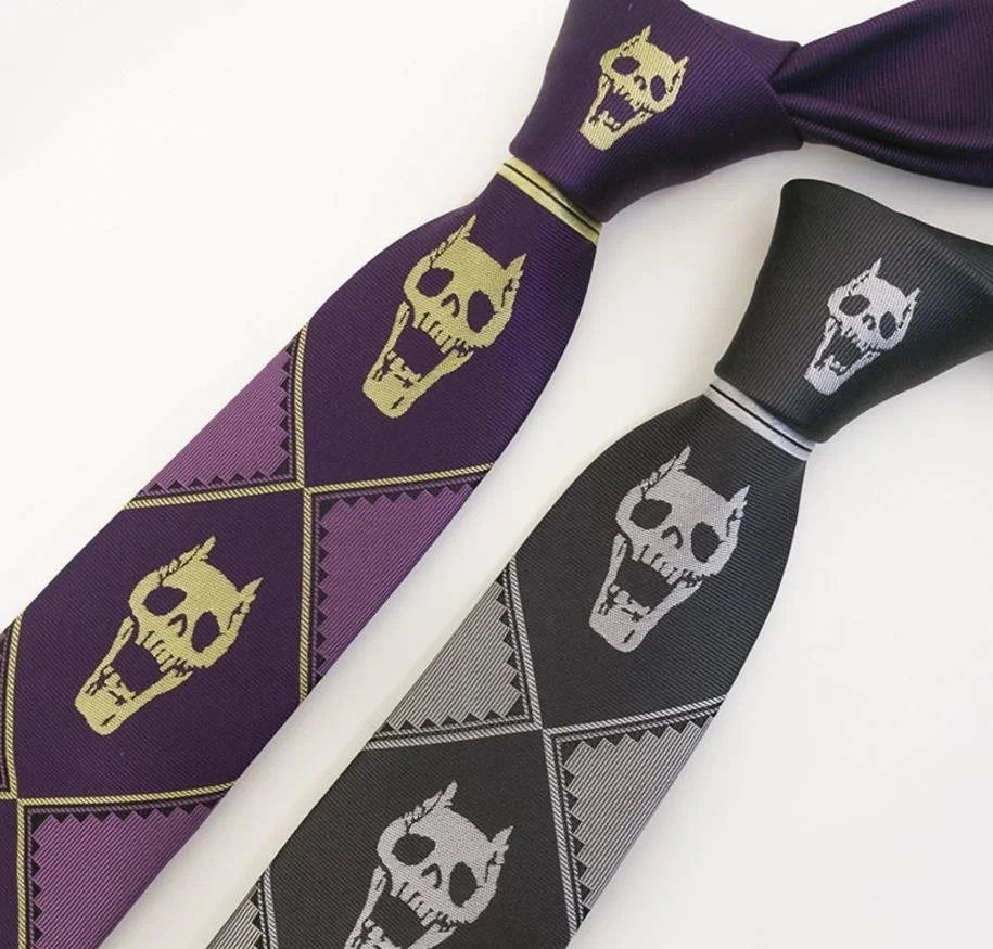 JoJo\'s Bizarre Adventure KILLER QUEEN Kira Yoshikage Skull Neck Tie Cosplay Costumes Accessoies