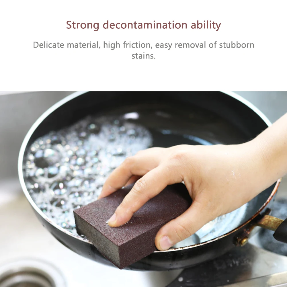 1-40 PCS Magic Brown Emery Sponge Dishwashing Brush Eraser for Kitchen Pot Except Rust Bathroom Cleaning Kitchen Accessory Items