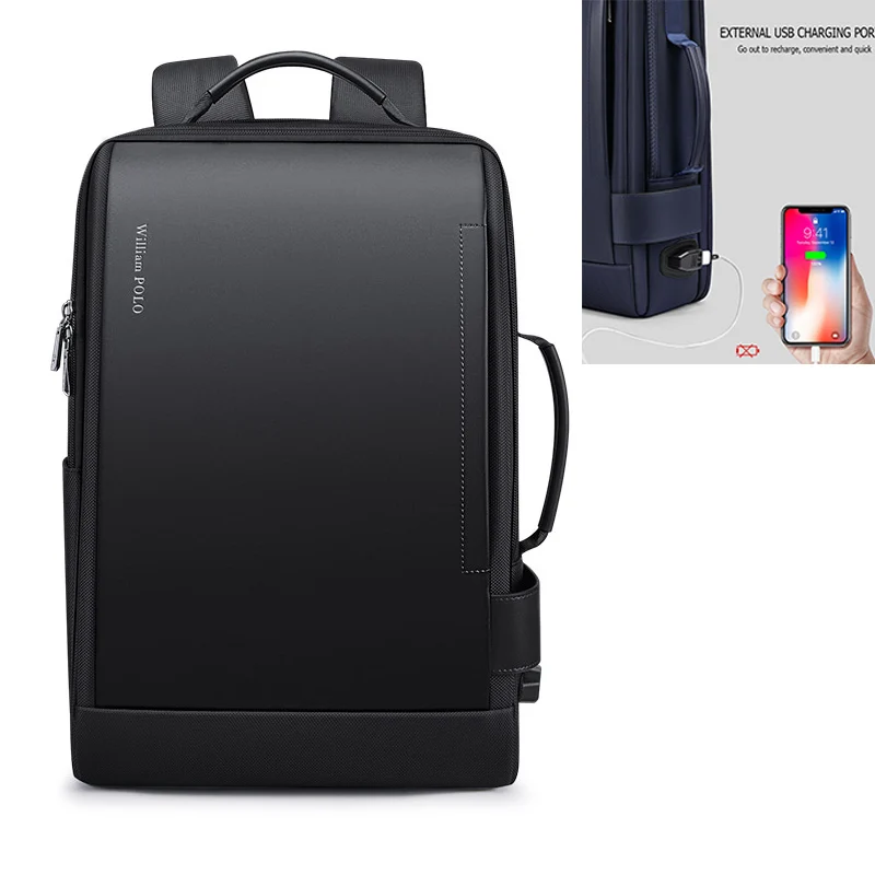 Mochila de negocios para hombre y mujer, bolso de gran capacidad con USB externo, ideal para regalo de lujo, 2020