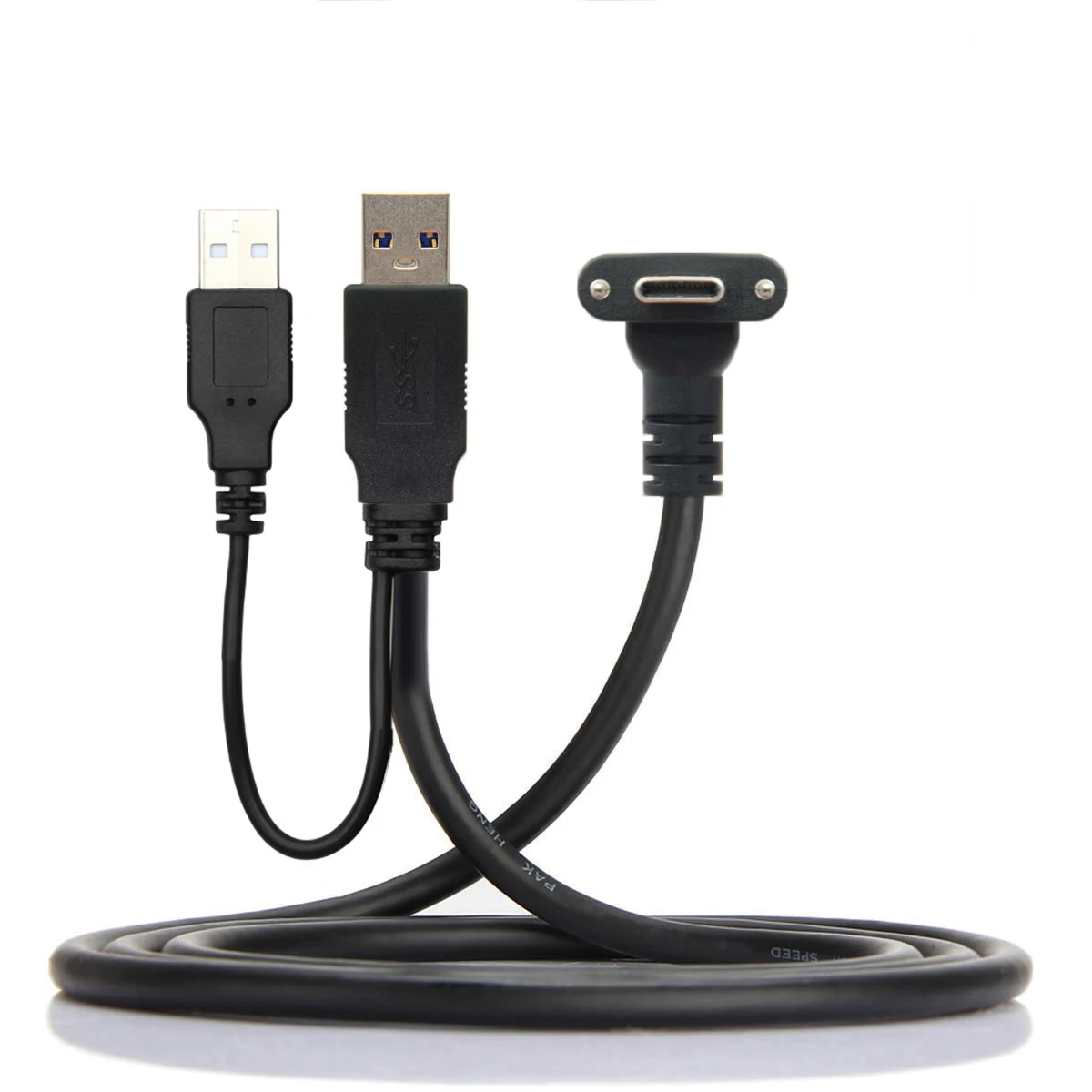 

800cm Link VR cable USB 3.1 Type C Dual Screw Locking to USB 3.0 Data Cable with extra USB power cable
