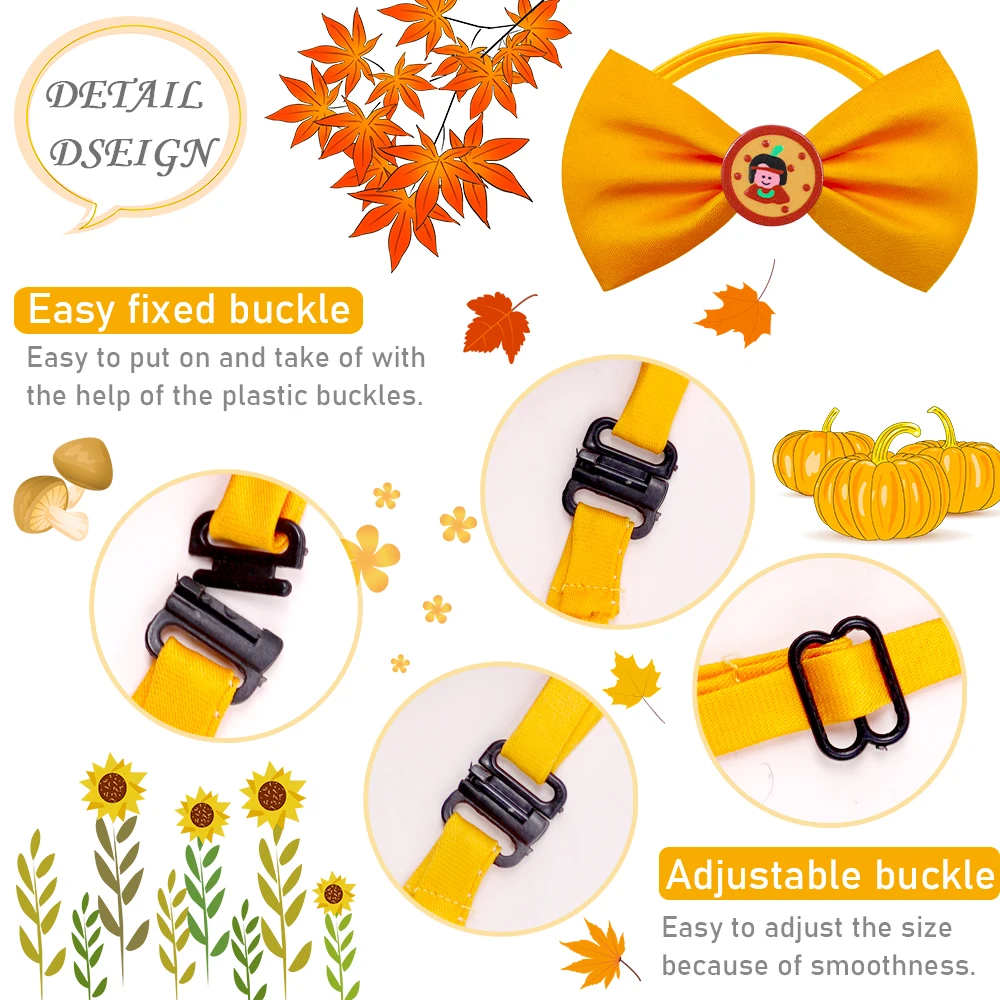 100 Fall Pet Supplies Dog Bow Tie Thanksgiving Dog Bows Small Dog Cat Bowtie Dog Hair Acessories Dog Hair Bows For Small Dogs