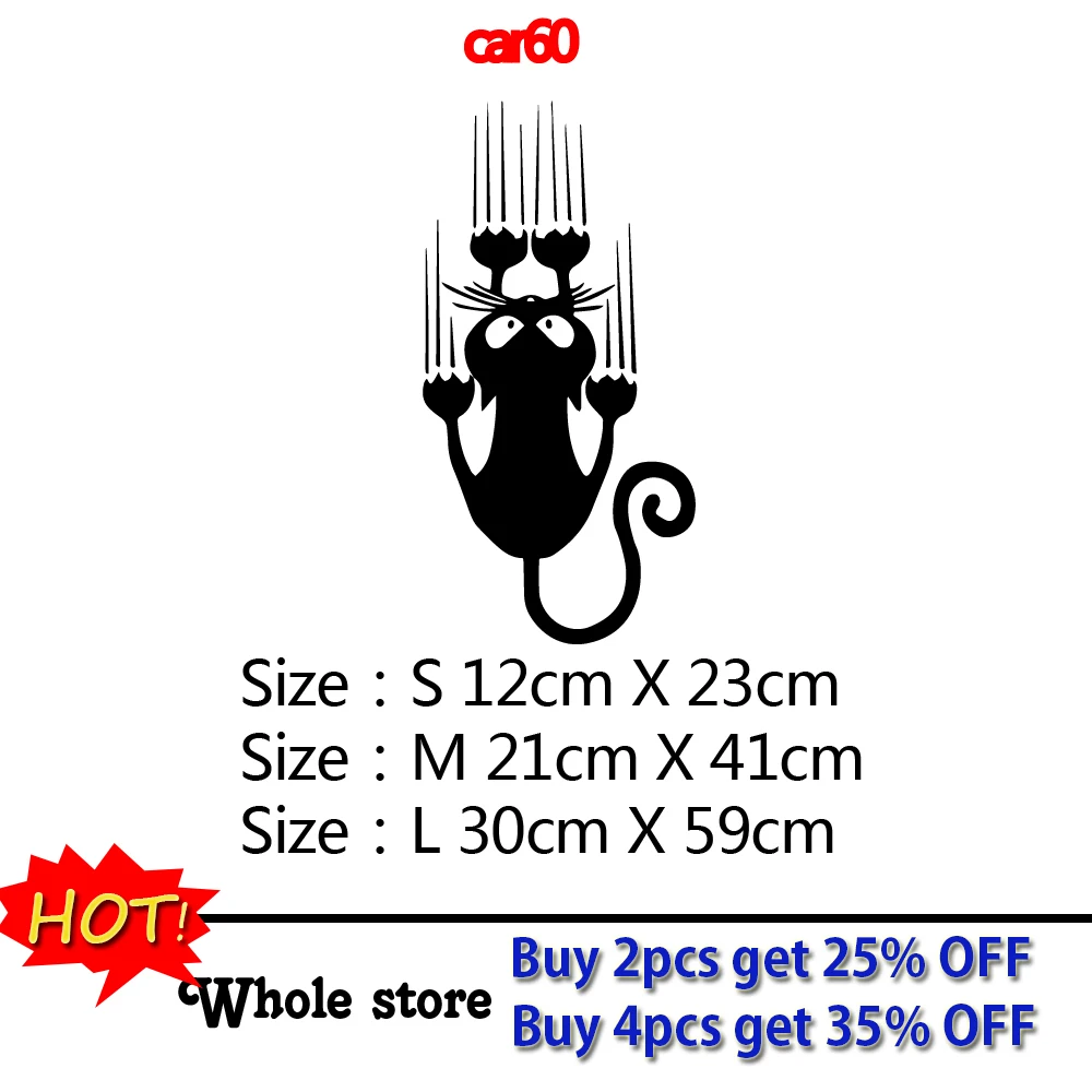 New Design Black Cat Car Sticker Vinyl Decal For Car Window Decor Hot Selling Cat Auto Body Decal Stickers