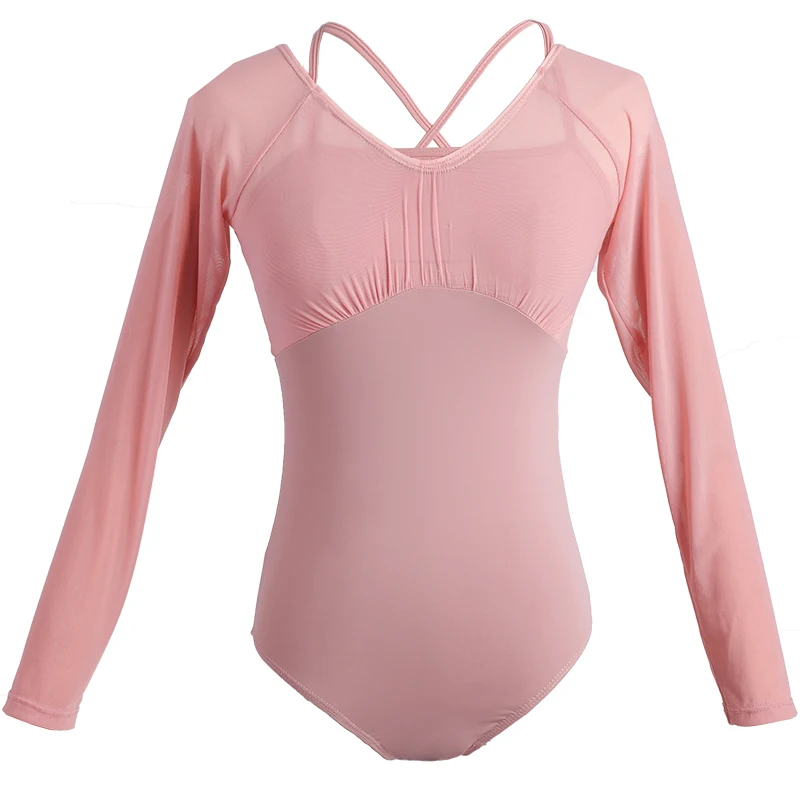 Body da ballo per donna Costume da ballo manica corta/manica lunga maglia giuntura danza classica per adulti abbigliamento ginnastica body топик