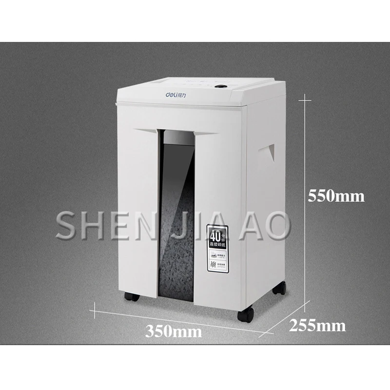 20L Electric Shredder 2*12mm High Power 5 Level Secret Continuous 40 Minutes Work Office Home Paper Grinder Crusher Destroyer