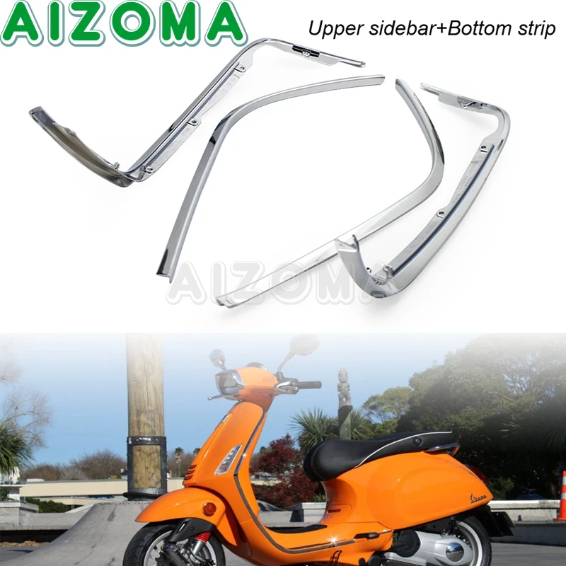 Motorcycle Scooter Upper Lining Shield Sidebar Bottom Trim Strip Pedal Side Cover for SPRINT 150 Sprint150 2014-2021 2020 Chrome