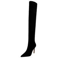 BIGTREE Shoes Suede Sexy Over-the-Knee Boots Black Plush Warm Women Winter Boots Thin High Heel Boots Long Boots Plus Size 42 43 - Image 3