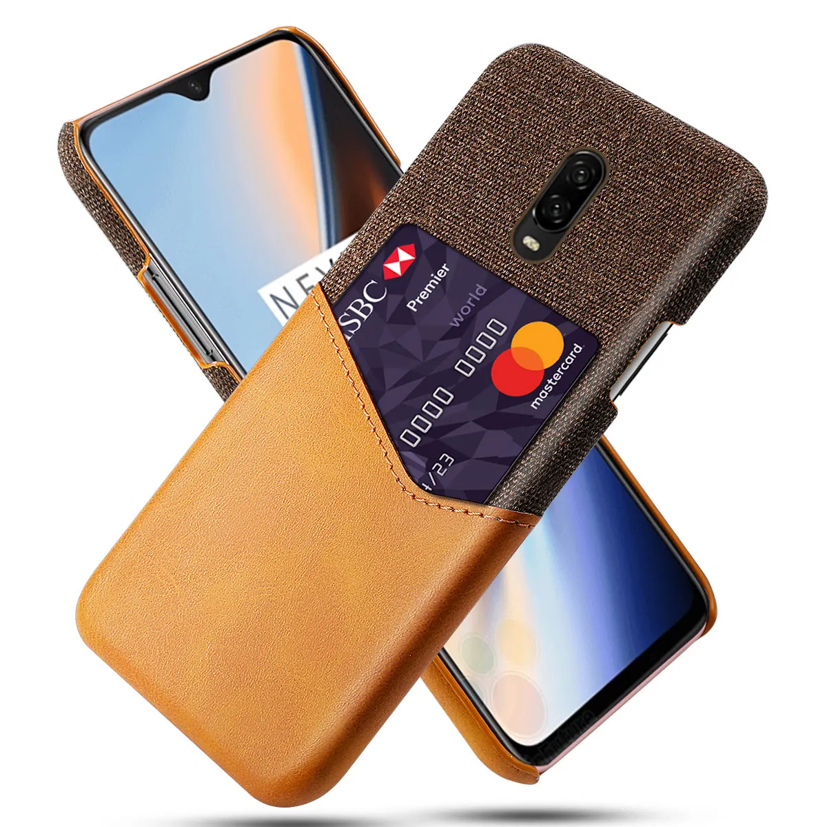 

Soft fabric case for OnePlus 6T 6, case with credit card holder, bumper cover for mobile phone