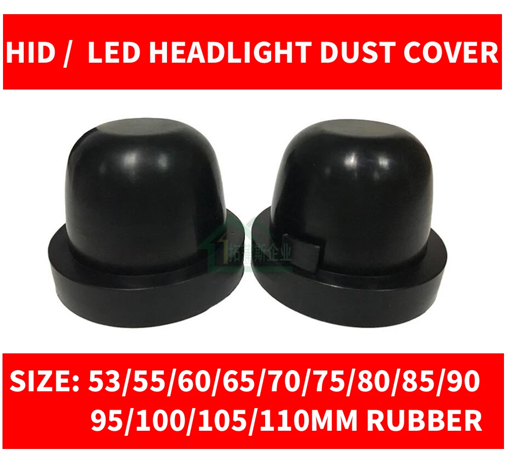 2 STUKS HID LED Koplamp Auto Stofdicht Rubber Behuizing Cover Cap Auto Afdichting Waterdichte Styling Grootte 70/75/ 80/85/90/95/100/105mm