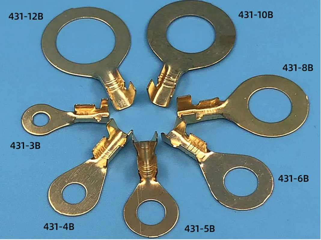 500Pcs DJ431-6B/3B/4B/5B/8B Round Terminal Block O Type Wiring Nose M6 Round Terminal 6.2 Terminal Block Cold Pressure Terminal