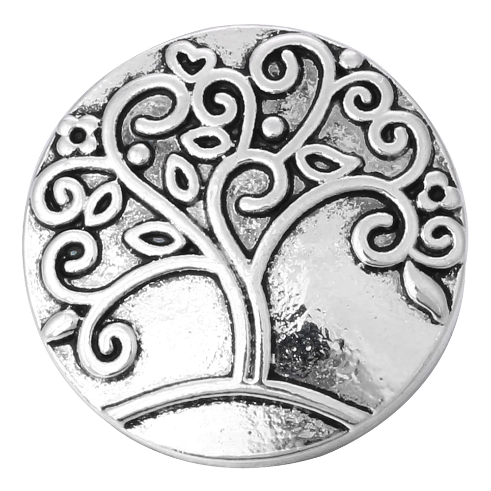 6pcs/lot Metal Snap Button 18mm 20mm Tree Hope Elephant Starfish Love Button Snaps Fit Snap Jewelry DIY
