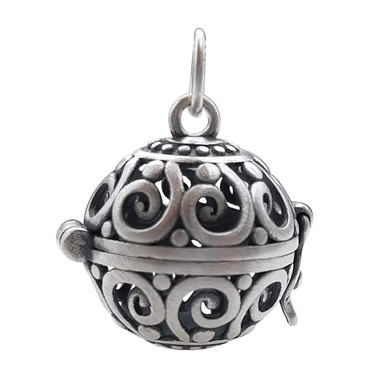 

S925 Sterling Silver Charm Pendants Fashion Totem Hollow Thai Silver Perfume Satchel Dangle Balls Pure Argentum Women' Jewelry