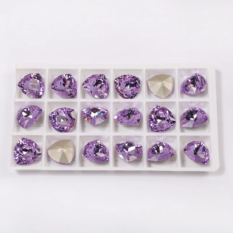 YANRUO 4706 All Sizes Violet Trilliant Sew On Crystals K9 Strass With Claw Point Back Purple Rhinestones For Jewelry Crafts