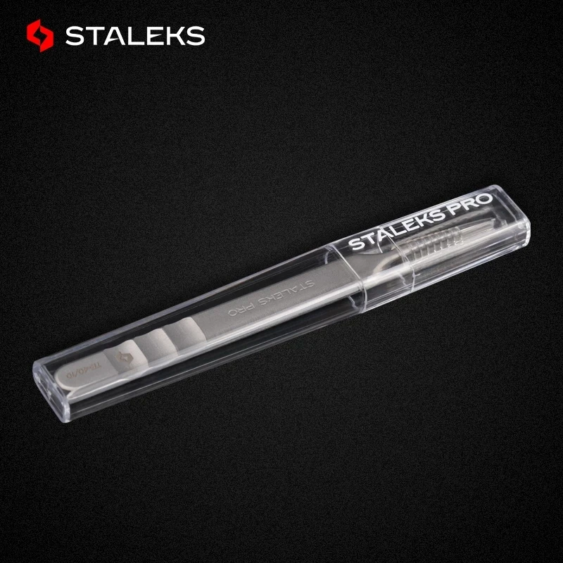 1pc STALEKS High-precision Stainless Steel TE Series Straight/Curved Tweezers Grafting Eyelashes Extension Makeup Tool