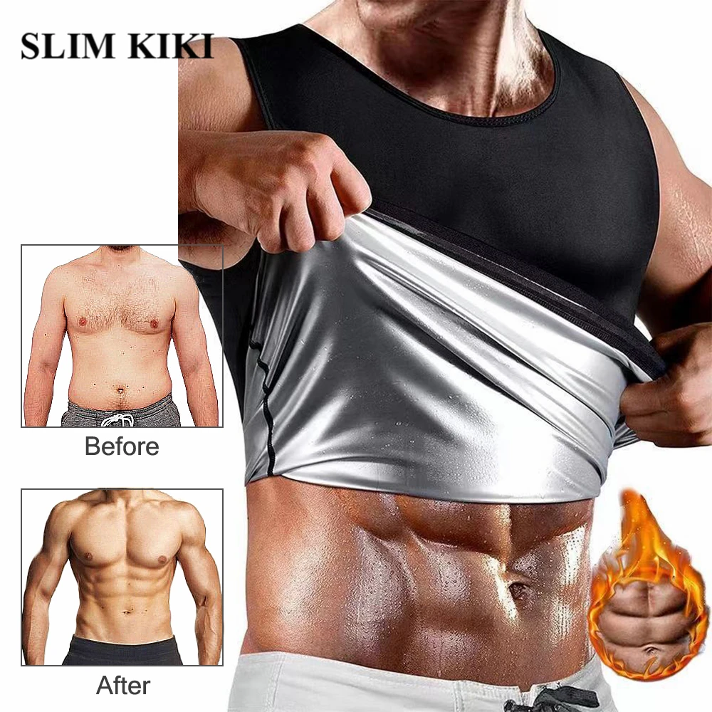 

Fitness Corset Men's Heat Trapping Shirt Sweat Body Shaper Vest for Men Bodysuit Slimmer Saunasuits Shapewear Compression Top