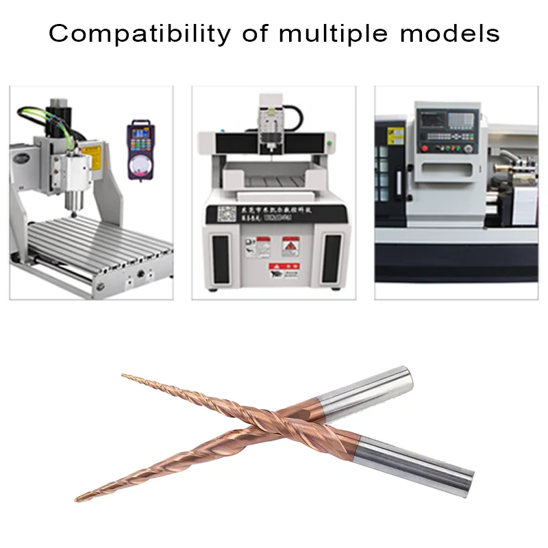 UCHEER 4/6mm Taper Kogelfrees Spiraal Router Bit Vhm Gecoat Kegel CNC Frees houtbewerking Graveren Bit