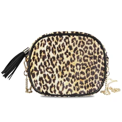 2021 New Sexy Women Fashion Bag Leopard Print Fluffy Shoulder Bags Totes Handbags Autumn Winter Mini Messenger Crossbody Bags