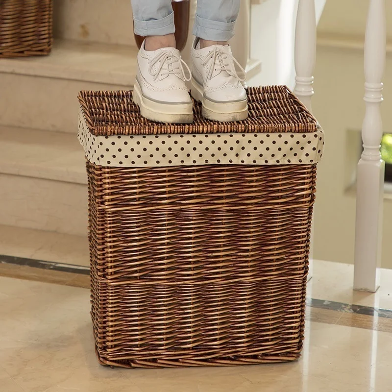 

Willow Rattan Plaited Laundry Basket Toy Dirty Laundry Storage Box Storage Box with Lid Storage Box Large