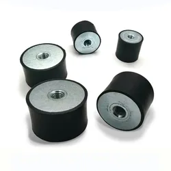 DD Rubber Shock Absorber Cylindrical Silent Isolation Pad Anti Vibration Double Head Internal Thread M4M5M6M8M10Dia10-50mm