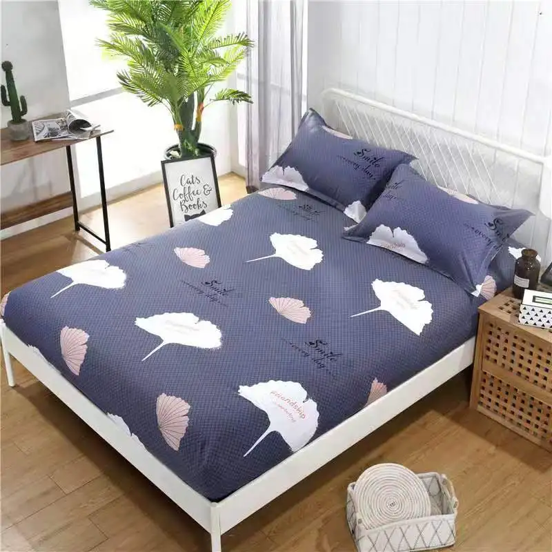 3pcs Mattress Cover Set with Pillowcase Cartoon Kids Fitted Sheet with Elastic Queen/King Size Mattress Protector Bed Sheet Set