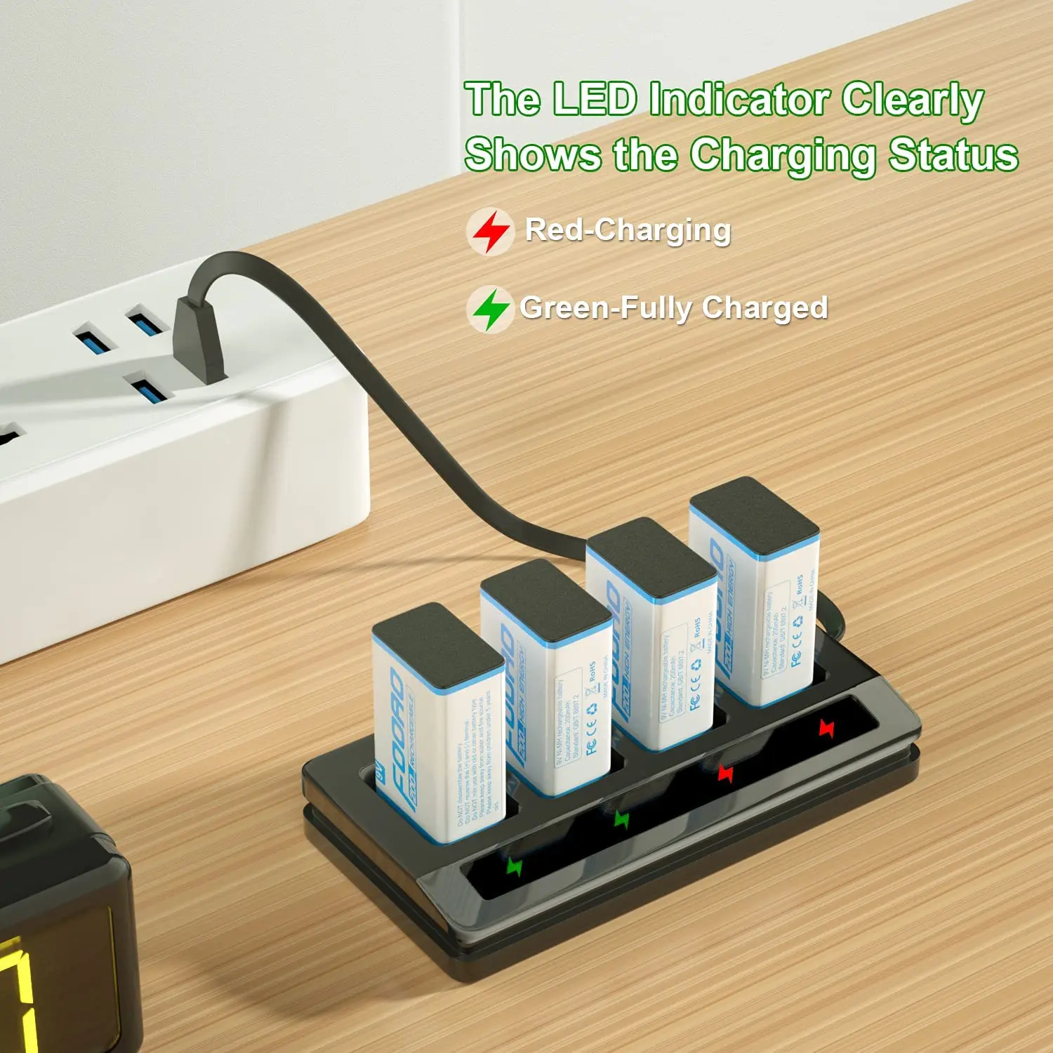 Imagem -04 - Baterias Recarregáveis com Carregador de Bateria Compatível com Volts Lithium Ion Ni-cd Ni-mh Baterias para Microfone sem Fio Brinquedos Detector de Fumaça Novo 4x200mah v Pcs por Pacote