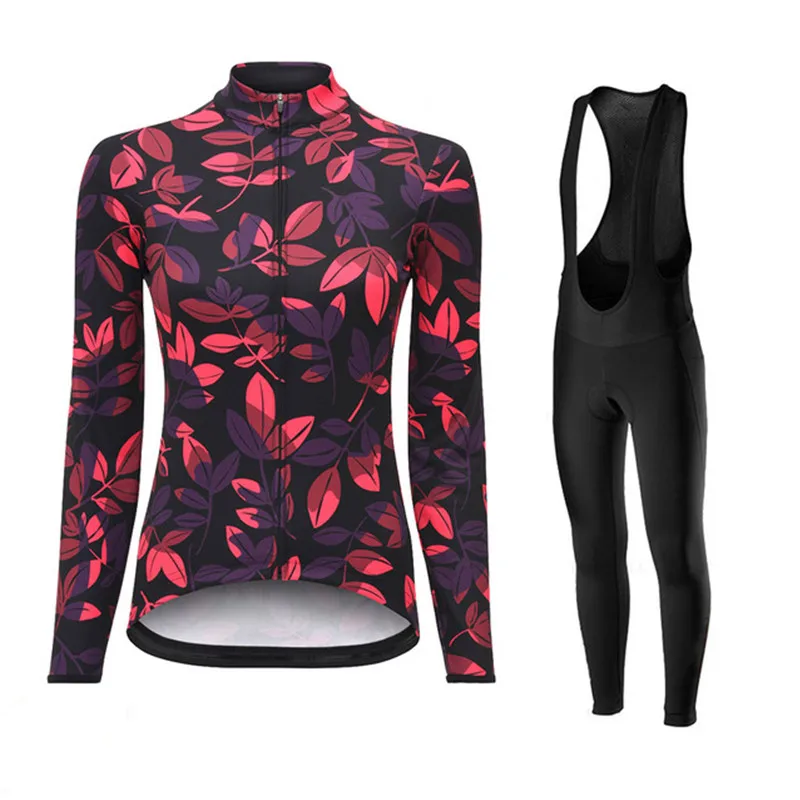 

2021 Autumn Women's Long Sleeve Cycling Jersey Set Mtb Bike Clothing Suit Maillot Wear Skinsuit Bib Clothes Cycling Clothing