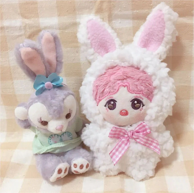 10cm cotton doll clothes handmade plush bear bunny cotton sheep jumpsuit Korean popular plush doll toy COS set