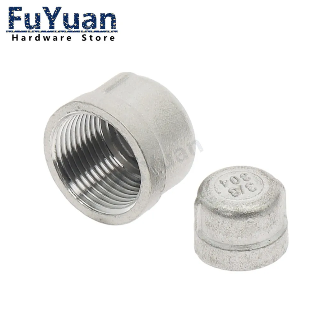 SS 304 stainless steel Inner Silk Tube Cap/Head/Tube Plug Pipe Fittings 1/8