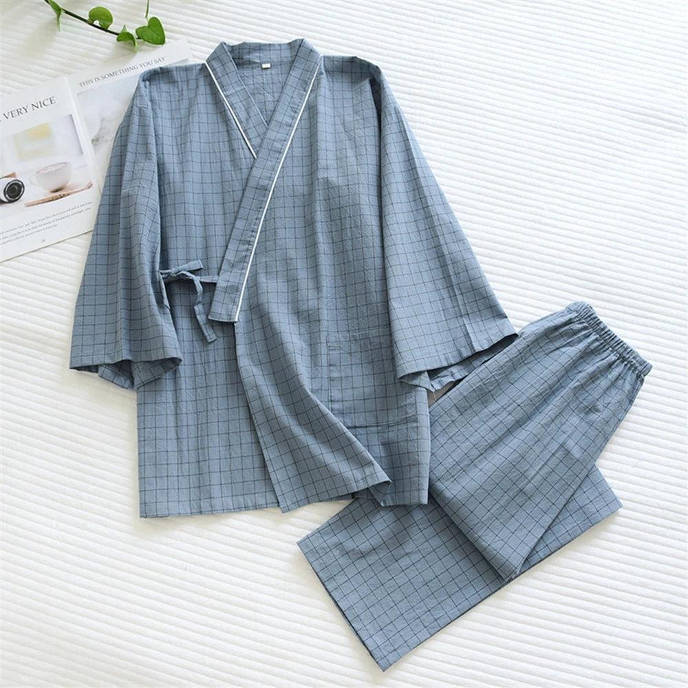 

Women Nightshirt Sets Summer New Solid Color Plaid Home Pajama Pants Set Men And Women Pajamas Suit