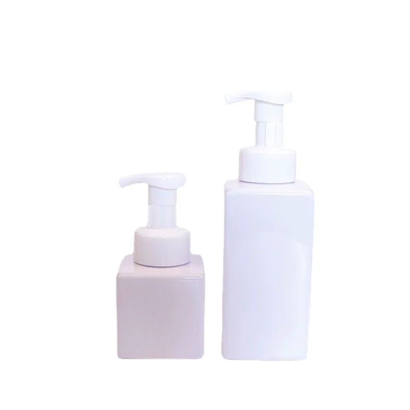 

250/500ml Facial Cleanser Foam Pump Bottle Square White Mousse Soap Dispenser Disinfection Hand Sanitizer Refillable Bottles