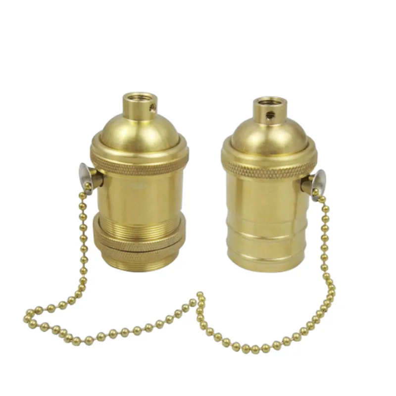 

4pcs Vintage E27 Lamp Holder Brass E27 Zipper Screw Socket Edison Lampholder Base For Pendant Light