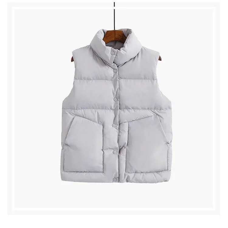 Gilet en coton en duvet pour femme, Slim, court, grande taille, vêtements d'extérieur, nouvelle collection automne hiver