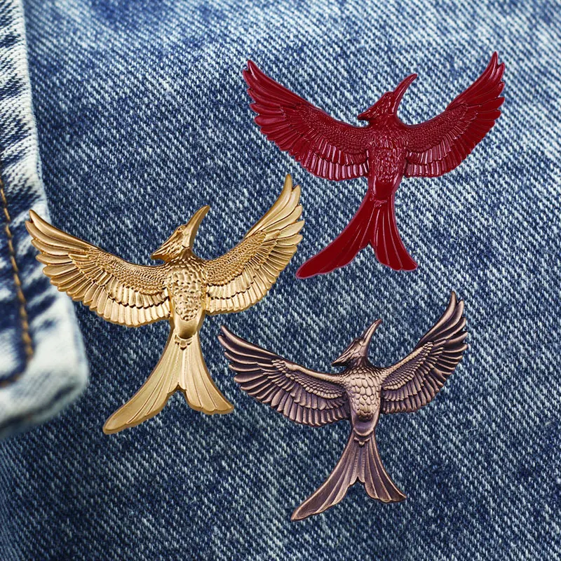 Hunger Game Phoenix Cartoon Brooch Metal Enamel Lapel Badge Collect Denim Jacket Backpack Pin Children Fashion Jewelry Gifts