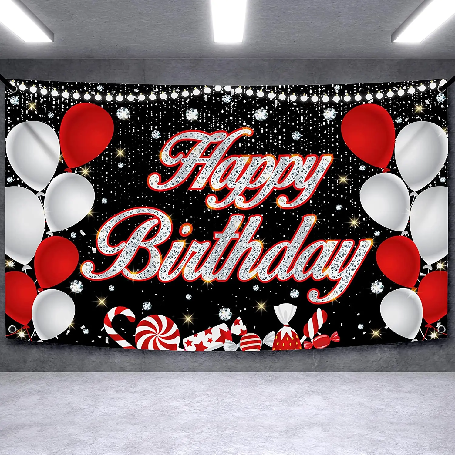 Black And Red Happy Birthday Party Photography Backdrop Banner Sign In Red Birthday Decoration For Men Background