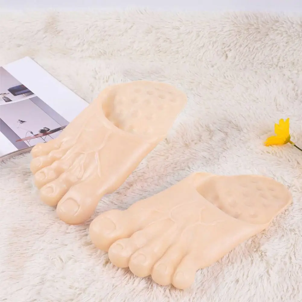 Simulation giant funny slippers toe shoes big feet spoof bare feet bare five fingers soles toys