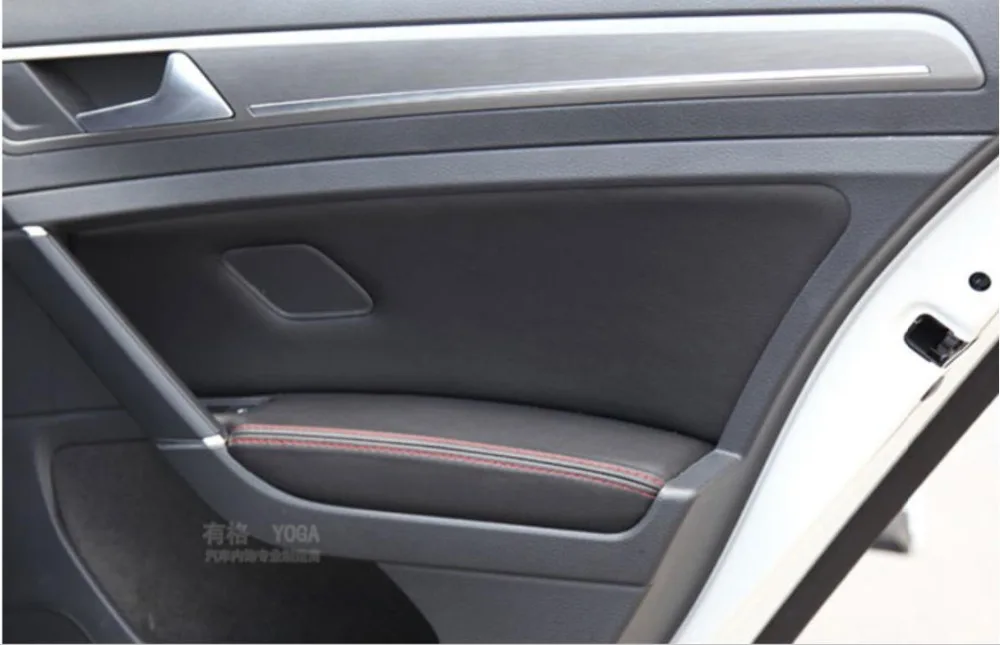 For Volkswagen Golf 6 Microfiber Front / Rear Door Panel + Armrest Leather Cover Protective Trim car accessories interior