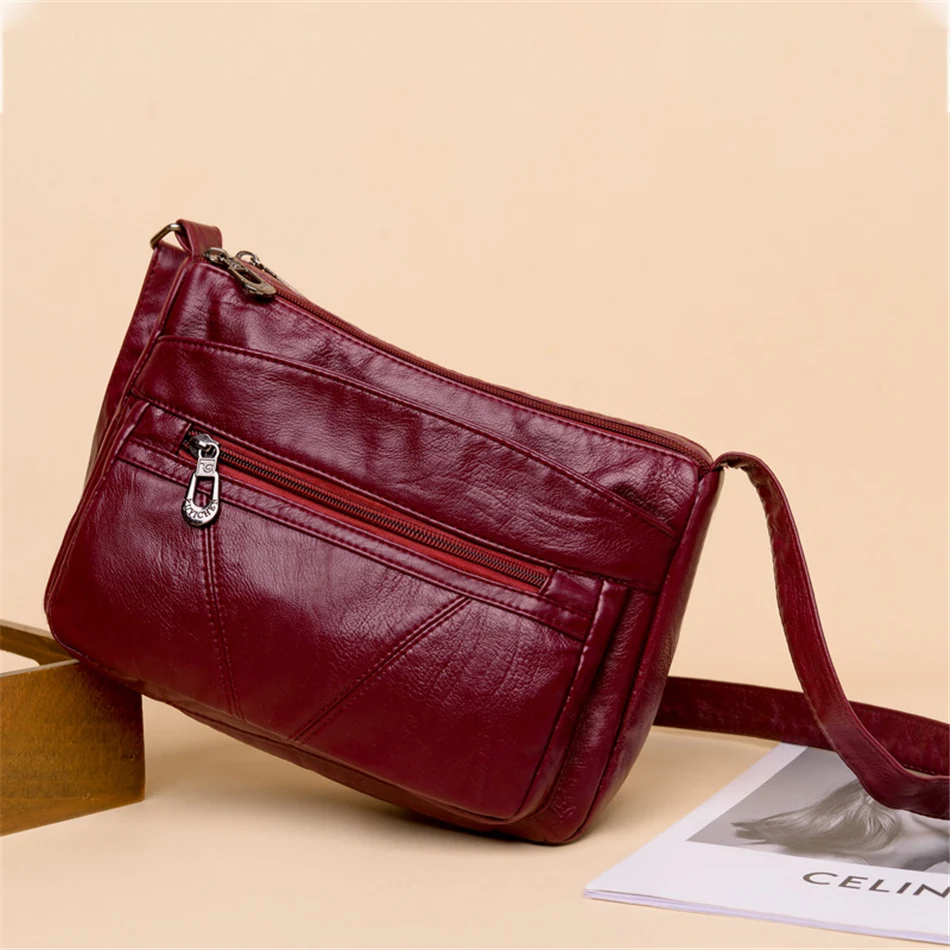 High Quality Women's Soft Leather Shoulder Bags for Women Multi-Layer Classic Crossbody Bag Luxury Designer Handbags and Purses