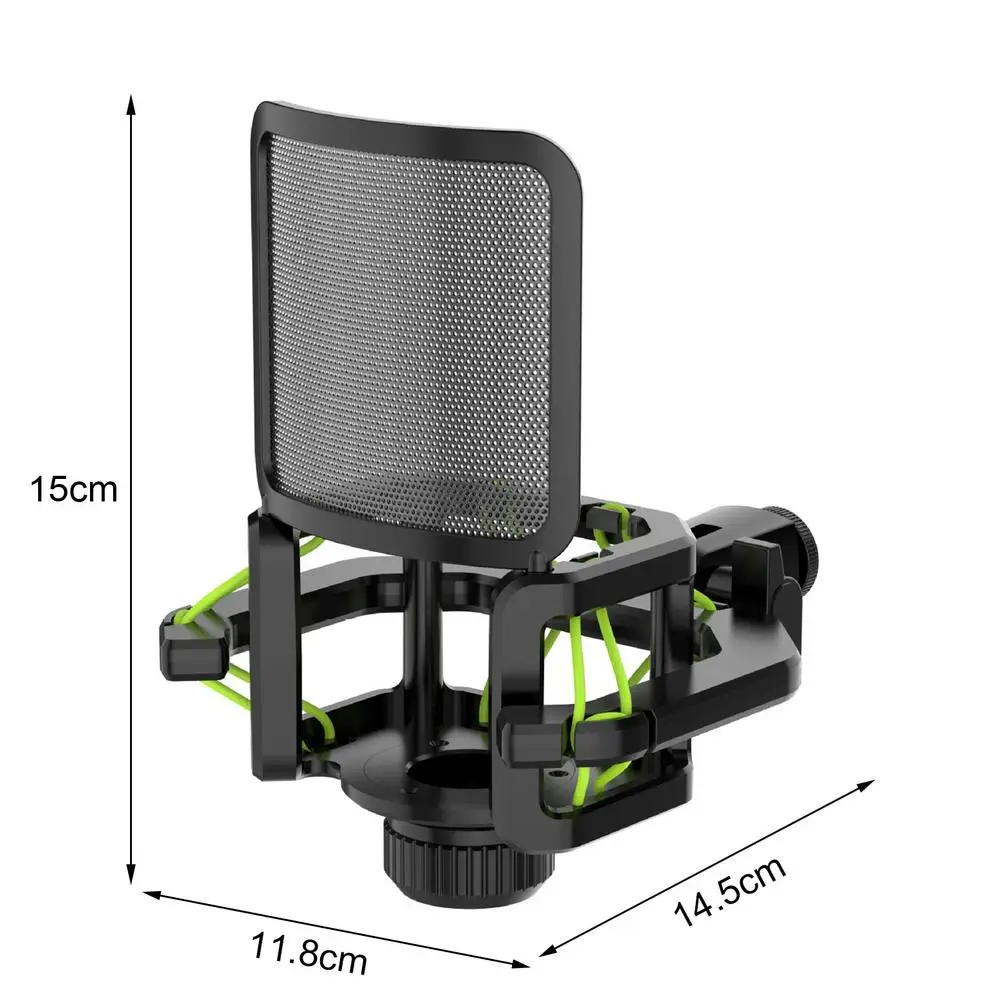 Filtro de montaje de choque de micrófono Universal, antivibración, sin necesidad de adaptadores de tornillo, micrófono de 21-62mm de diámetro con Integ