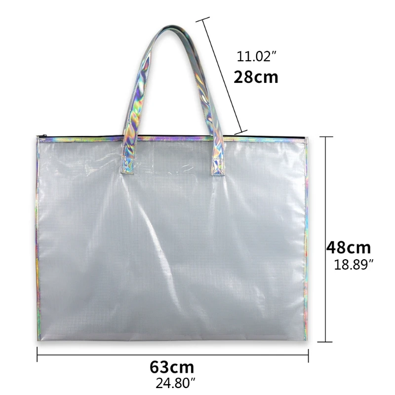Premium Reflective Art Portfolio Organizer Bag with Index Tab Window Transparent Zippered Mesh Bag for Poster  Au27 21 Dropship