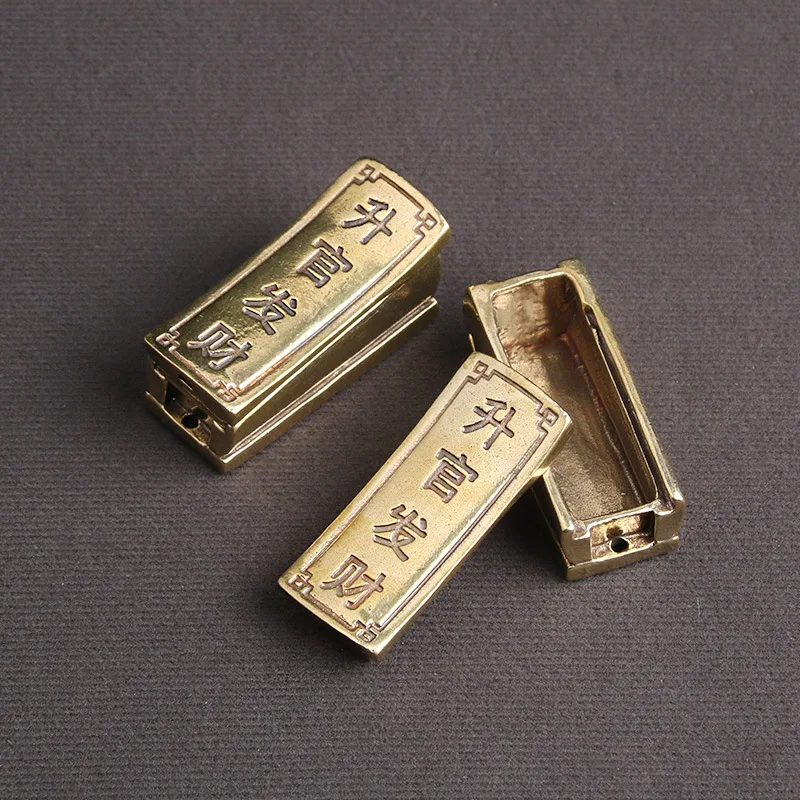 Pure Copper Coffin Ornaments Handmade Brass Crafts Openable Cover Bring Lucky and Wealth Chinese Feng Shui Home Desk Decorations