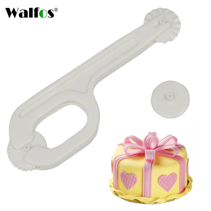 

WALFOS 1pc 3 Wheel Fondant Cake Roller Modelling Embosser Cutter Plastic Cake Decorating Knife Fondant Cutter Sugar Craft Molds