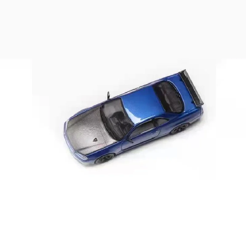 Stance Hunters 1:64 Niss-an Sky-line GT-R R34 V-SPEC-II Blue Carbon Simulation Model Car