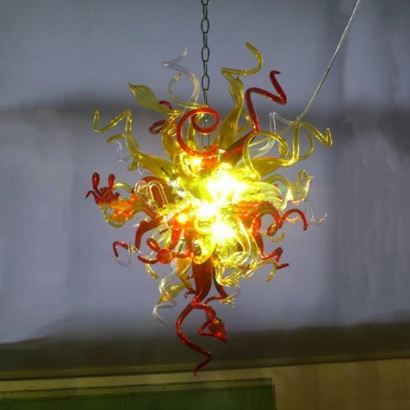 Hand Blown Glass Pendant Lamp Modern Crystal Chandelier Colorful Pretty Lighting Energy Saving LED Light for Bathroom Decor