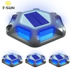 Luz subterrânea solar ao ar livre, impermeável, Inground, jardim, quintal, escada, decoração, quintal azul, caminho, IP65, 4pcs, 6 LEDs